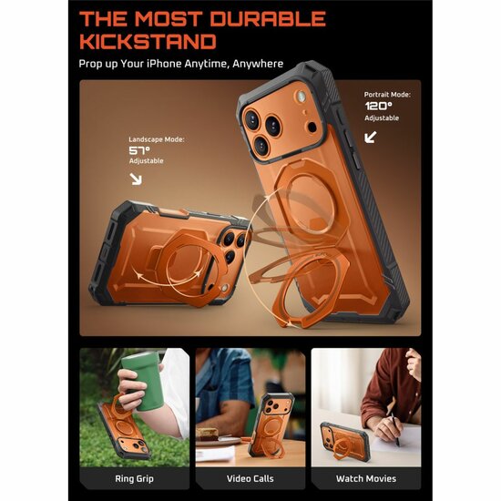 Supcase UB Grip Pro MagSafe iPhone 17 Pro Max hoesje oranje