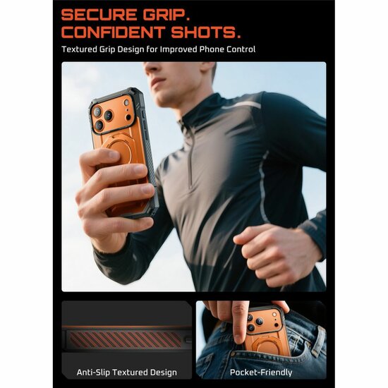 Supcase UB Grip Pro MagSafe iPhone 17 Pro Max hoesje oranje
