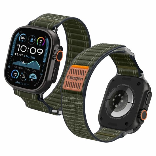 Spigen WBF0 Apple Watch 49 / &nbsp;46 / 45 / 44 &nbsp;mm bandje groen