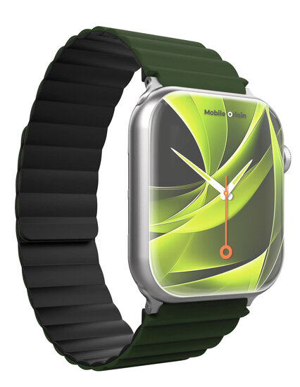 Mobile Origin Magnetic omkeerbaar Apple Watch 49 / &nbsp;46 / 45 / 44 &nbsp;mm bandje zwart / groen