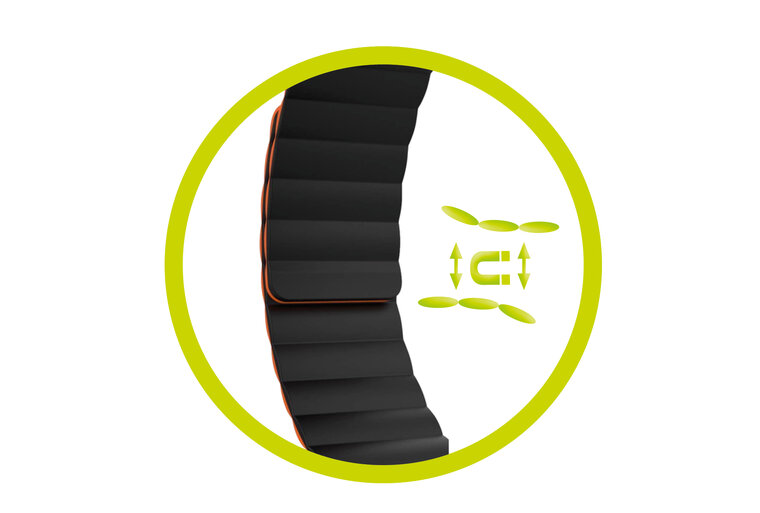 Mobile Origin Magnetic omkeerbaar Apple Watch 49 / &nbsp;46 / 45 / 44 &nbsp;mm bandje zwart / oranje