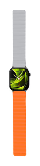 Mobile Origin Magnetic omkeerbaar Apple Watch 49 / &nbsp;46 / 45 / 44 &nbsp;mm bandje oranje / grijs