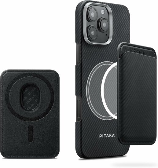 Pitaka MagSafe Card Wallet hoesje zwart