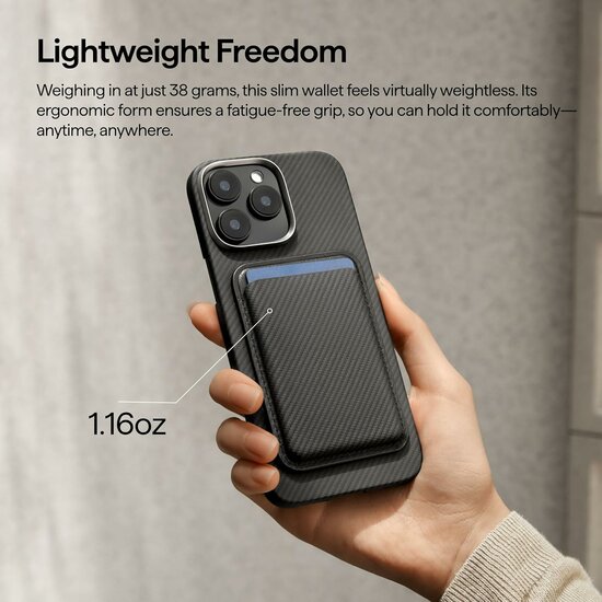 Pitaka MagSafe Card Wallet hoesje zwart