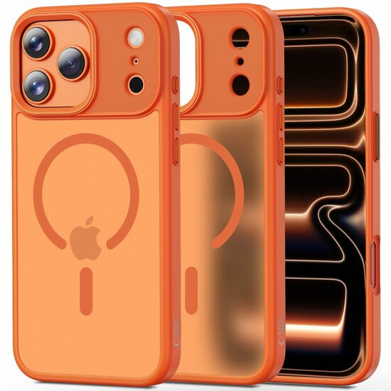 TechProtection Hybrid MagSafe iPhone 17 Pro hoesje mat oranje