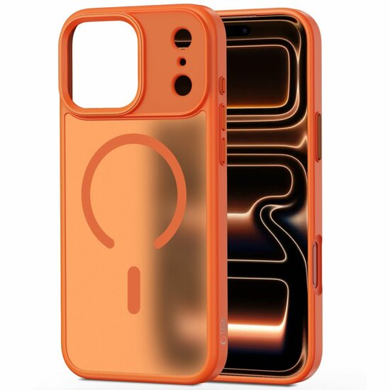 TechProtection Hybrid MagSafe iPhone 17 Pro hoesje mat oranje