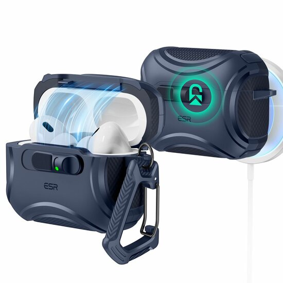 ESR Cyber FlickLock MagSafe AirPods Pro 3 hoesje blauw