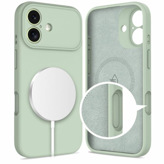 TechProtection Silicone MagSafe iPhone 17 hoesje sage groen