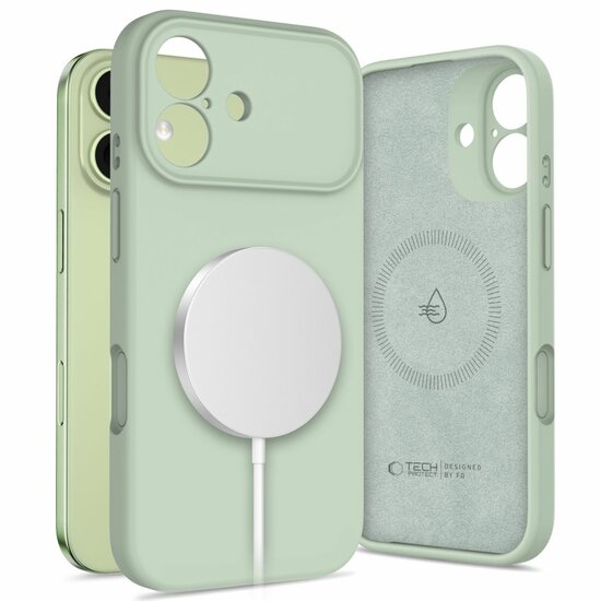 TechProtection Silicone MagSafe iPhone 17 hoesje sage groen