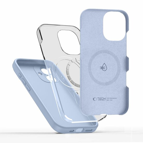 TechProtection Silicone MagSafe iPhone 17 hoesje blauw