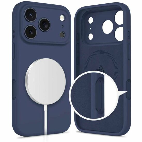 TechProtection Silicone MagSafe iPhone 17 Pro hoesje blauw