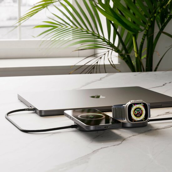 ZENS Charging Cable Pro 3 USB-C kabel met MagSafe en Apple Watch oplader wit