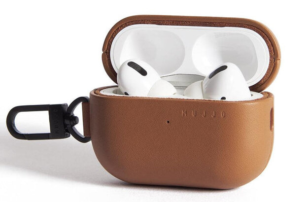 Mujjo Echelon leren AirPods Pro 3 hoesje tan