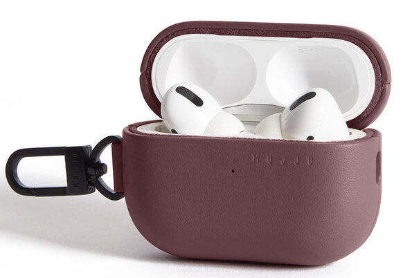 Mujjo Echelon leren AirPods Pro 3 hoesje rood