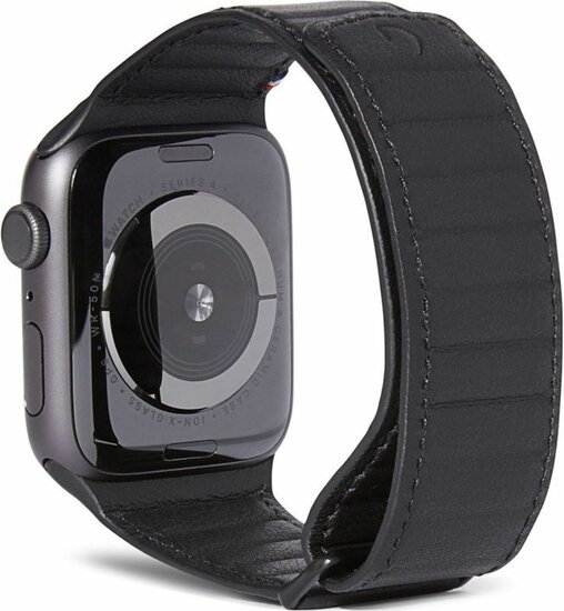 Decoded Traction Leather Apple Watch 42 / 41 / 40 mm bandje zwart
