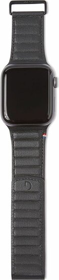 Decoded Traction Leather Apple Watch 42 / 41 / 40 mm bandje zwart