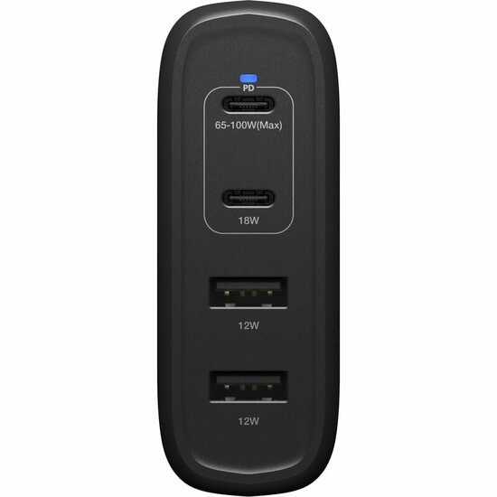 OtterBox 100 watt USB-C en USB-A oplader zwart