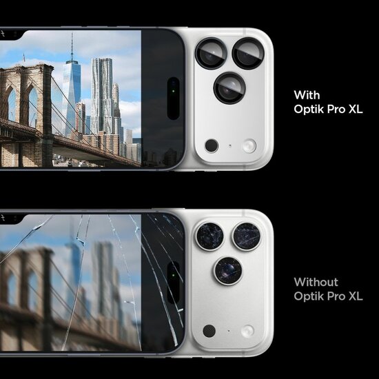 Spigen Optik Pro XL EZ Fit iPhone 17 Pro camera protector zilver