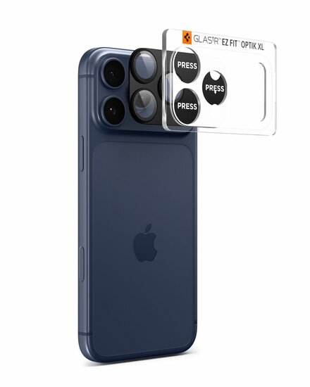 Spigen Optik Pro XL EZ Fit iPhone 17 Pro Max camera protector zwart