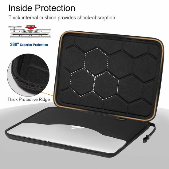 TechProtection Sport MacBook 15 / 16 inch sleeve zwart / oranje