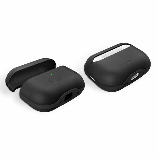 TechProtection Leather AirPods Pro 3 hoesje zwart
