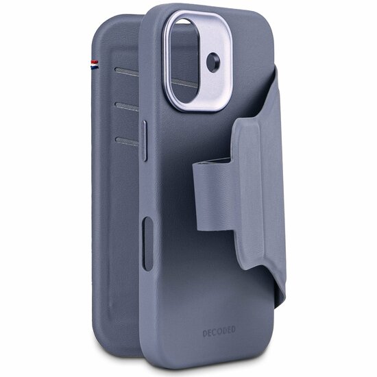 Decoded Textured Silicone 2 in 1 Wallet iPhone 17 hoesje blauw