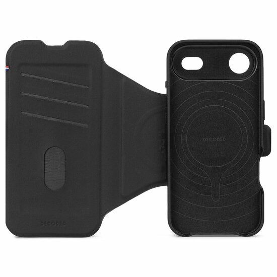 Decoded Textured Silicone 2 in 1 Wallet iPhone Air hoesje zwart