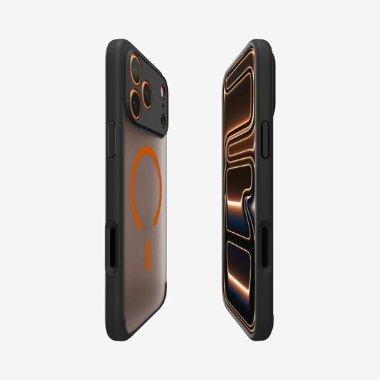 Spigen Ultra Hybrid MagSafe iPhone 17 Pro hoesje frost zwart / oranje