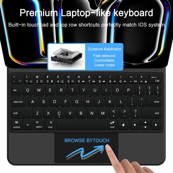 TechProtection Smartcase iPad Pro 13 inch&nbsp;toetsenbordhoesje zwart