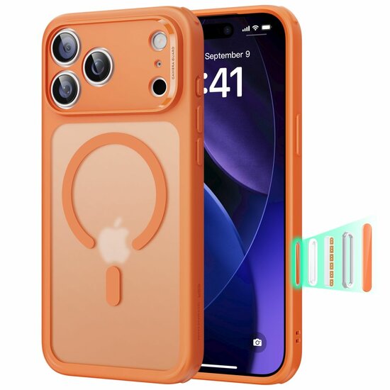 ESR Classic Hybrid camera control iPhone 17 Pro hoesje oranje