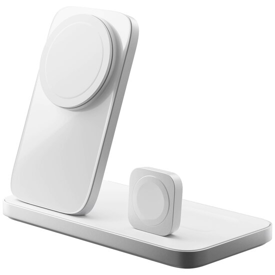 Nomad Stand One Max  3 in 1 25 watt MagSafe oplader zilver