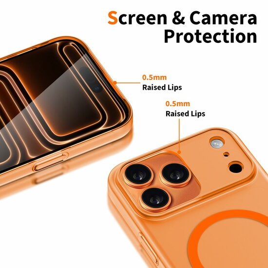 TechProtection MagSlim MagSafe iPhone 17 Pro Max hoesje cosmic oranje