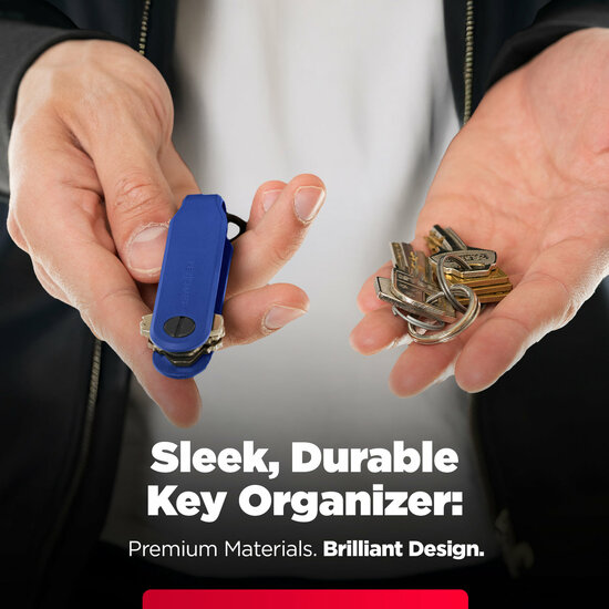 KeySmart Loop Blue sleutelhouder met sleutelhanger blauw