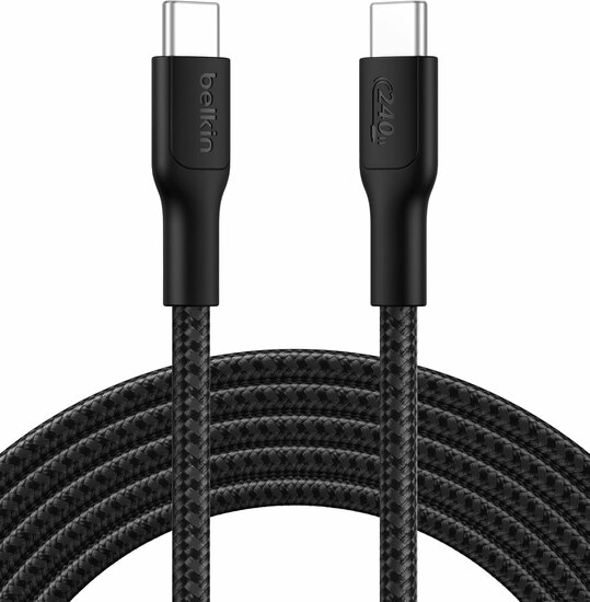 Belkin BoostCharge Pro 240 watt USB-C kabel 1 meter zwart