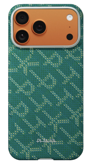 Pitaka Ultra Slim MagSafe iPhone 17 Pro hoesje gold greenPitaka Ultra Slim MagSafe iPhone 17 Pro hoesje gold green