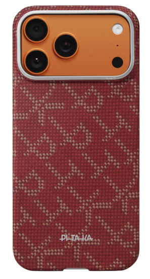 Pitaka Ultra Slim MagSafe iPhone 17 Pro hoesje gold red