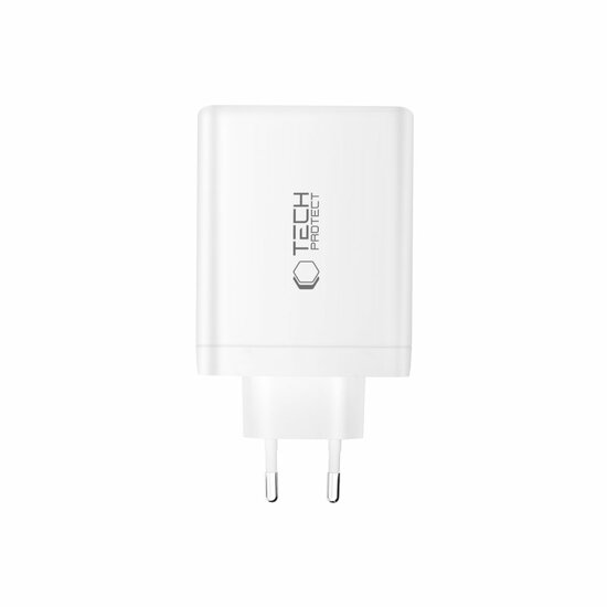 TechProtection GaN 4 poort 140 watt USB-C oplader wit