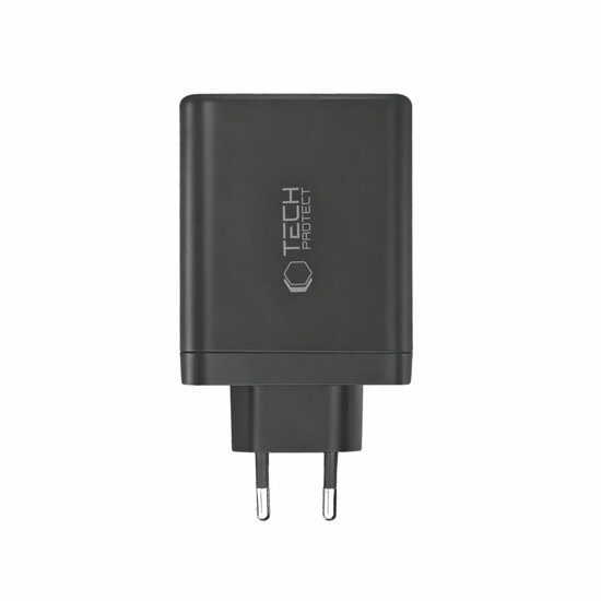 TechProtection GaN 4 poort 140 watt USB-C oplader zwart