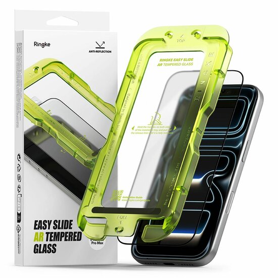 Ringke Easy Slide Anti Reflective glazen iPhone 17 Pro Max screenprotector 2 pack