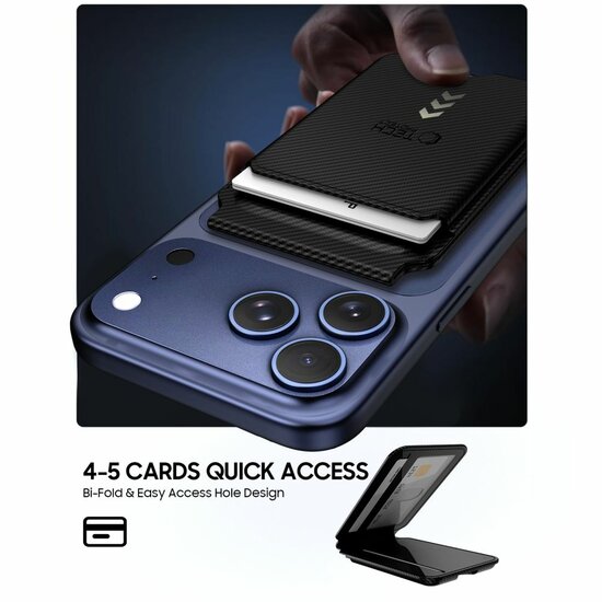 TechProtection MagSafe stand wallet portemonnee hoesje carbon