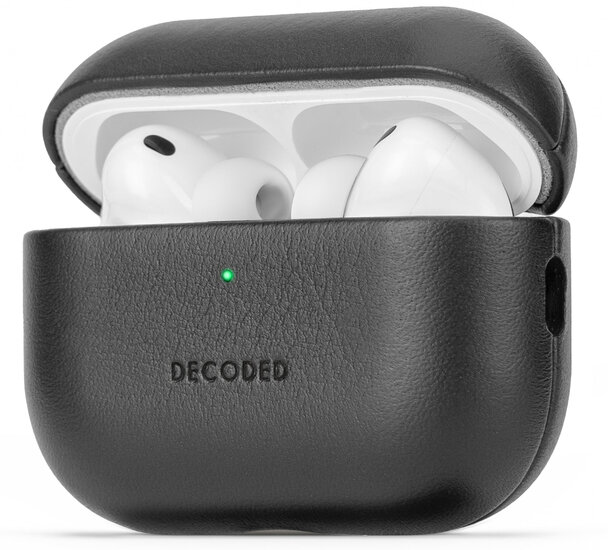 Decoded leren AirPods Pro 3 hoesje zwart