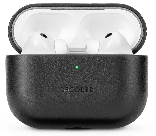 Decoded leren AirPods Pro 3 hoesje zwart