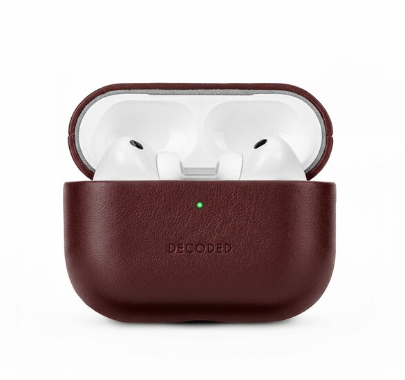 Decoded leren AirPods Pro 3 hoesje dark ruby