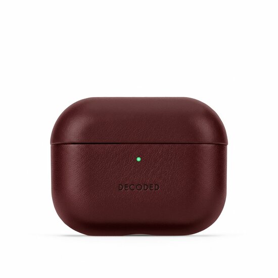 Decoded leren AirPods Pro 3 hoesje dark ruby
