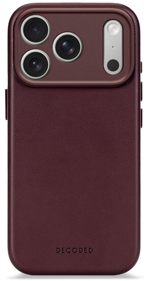 Decoded Leather backcover iPhone 17 Pro hoesje dark ruby