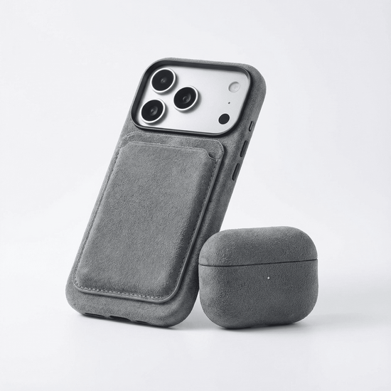 Alcanside Alcantara&nbsp;AirPods Pro 3 hoesje nardo grijs