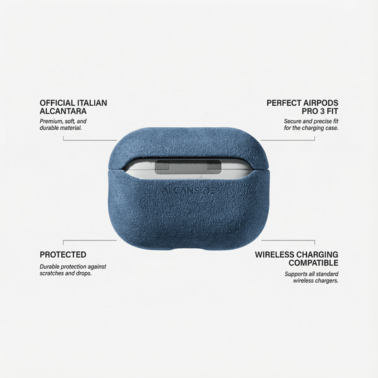 Alcanside Alcantara&nbsp;AirPods Pro 3 hoesje ocean blauw