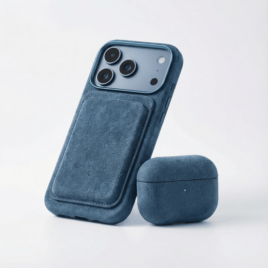 Alcanside Alcantara&nbsp;AirPods Pro 3 hoesje ocean blauw