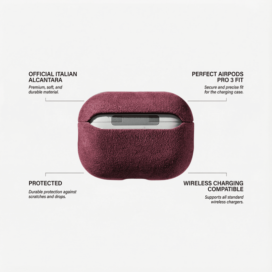 Alcanside Alcantara&nbsp;AirPods Pro 3 hoesje rood