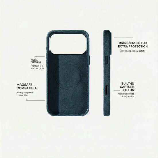 Alcanside Alcantara iPhone 17 Pro hoesje navy